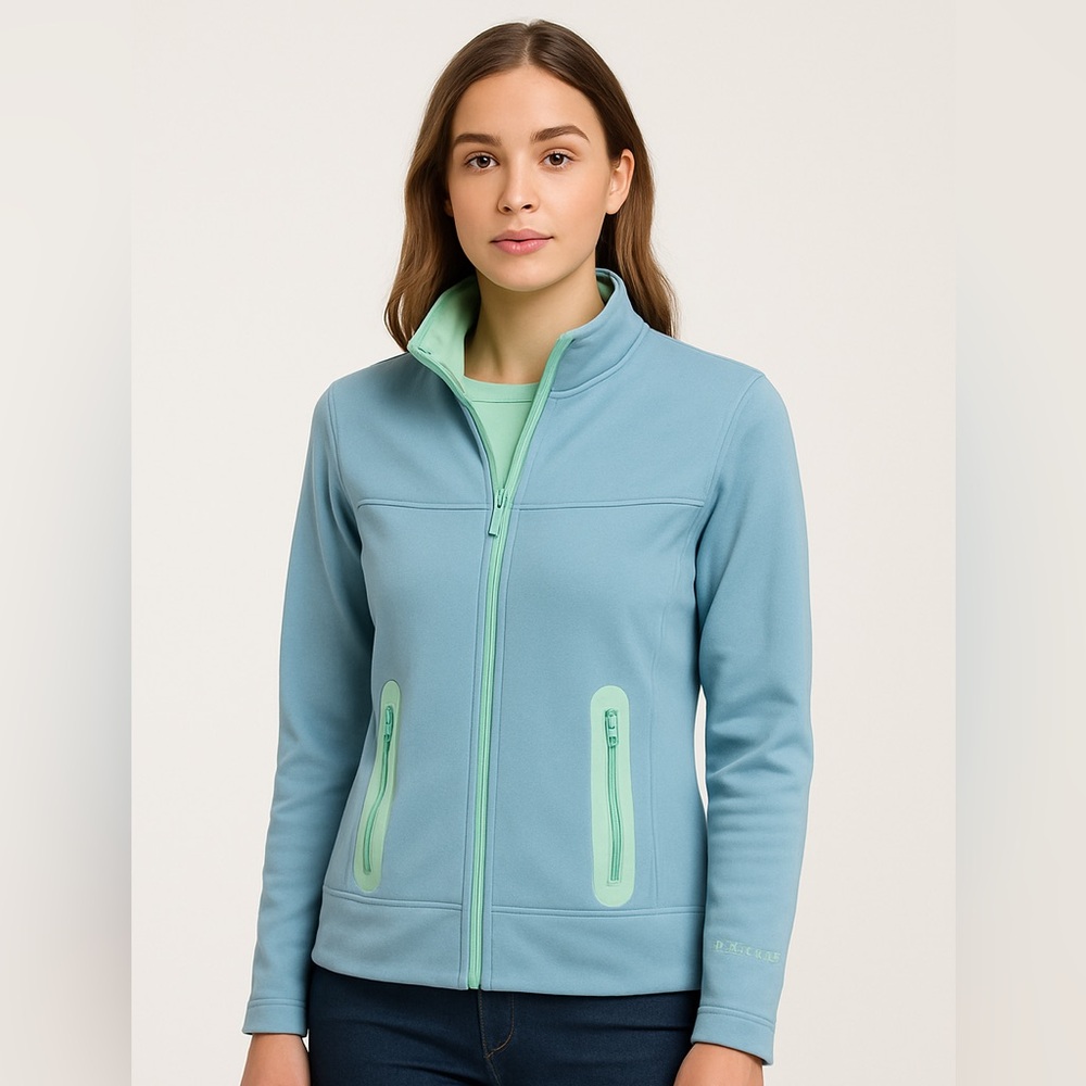 Peter Millar Element Warmth Full Zip Fleece Jacket Blue Mint Medium